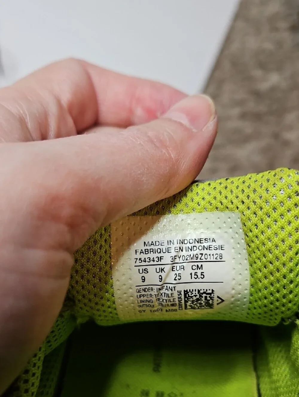 Converse Kids Gray Sneakers with Neon Green Accents
